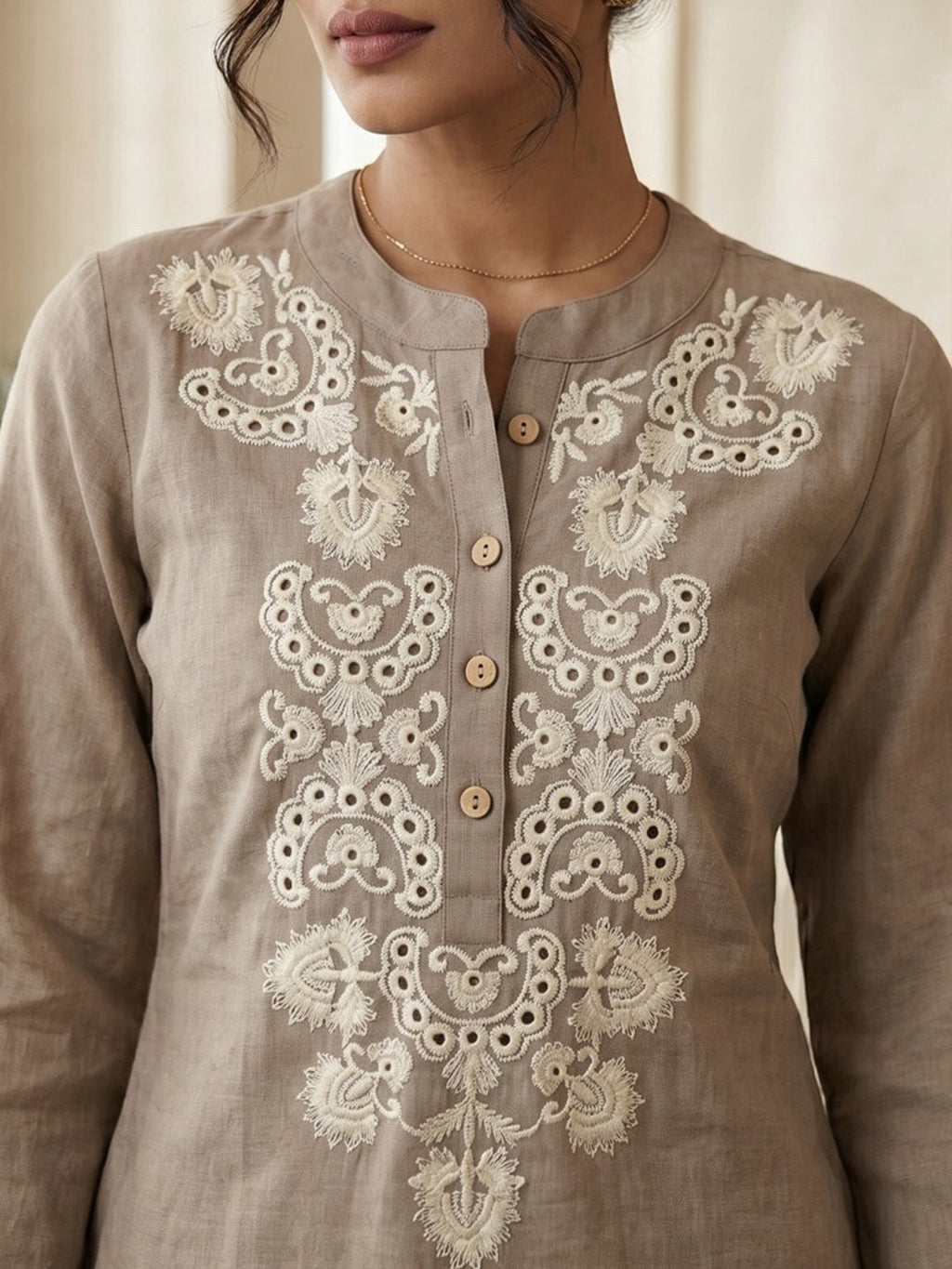 Printed Cotton Blend Kurta Set