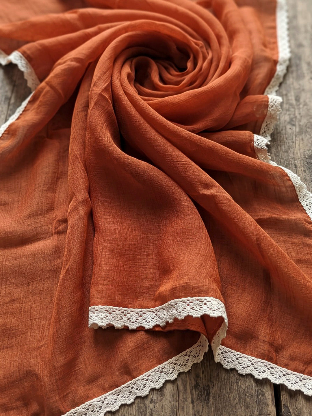 Orange Embroidered Dola Silk Kurta With Pant &amp; Dupatta