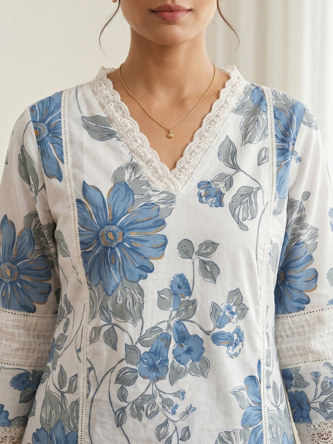 Printed Cotton Blend Kurta Set