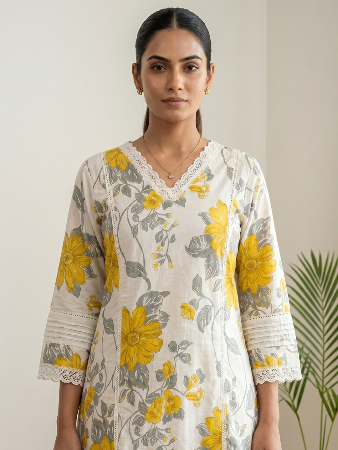 Printed Cotton Blend Kurta Set