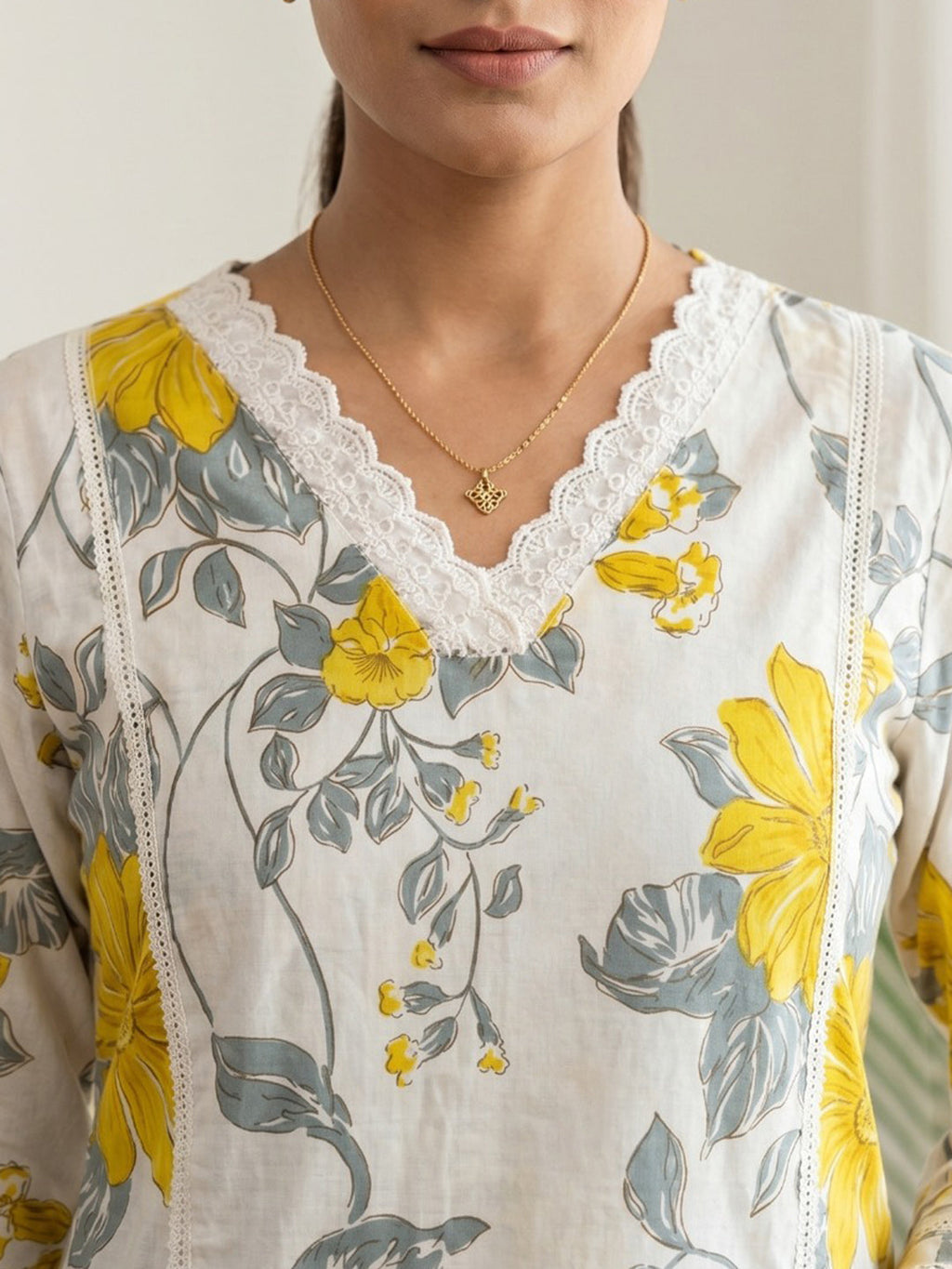 Printed Cotton Blend Kurta Set