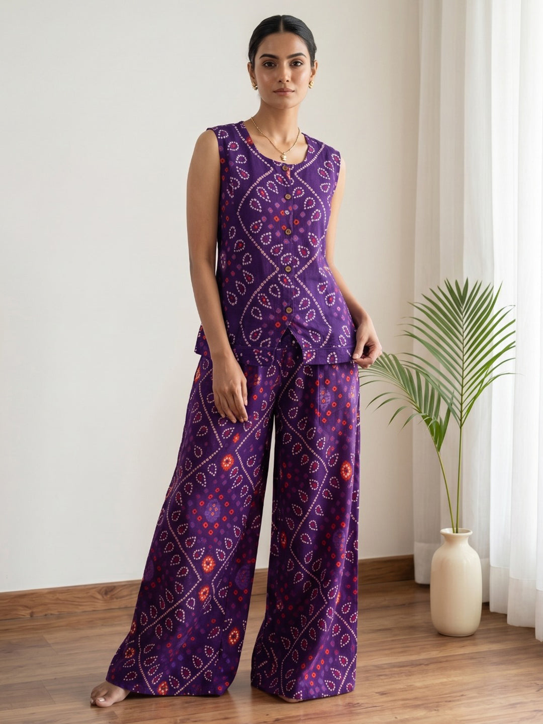 Printed Cotton Blend Kurta Set