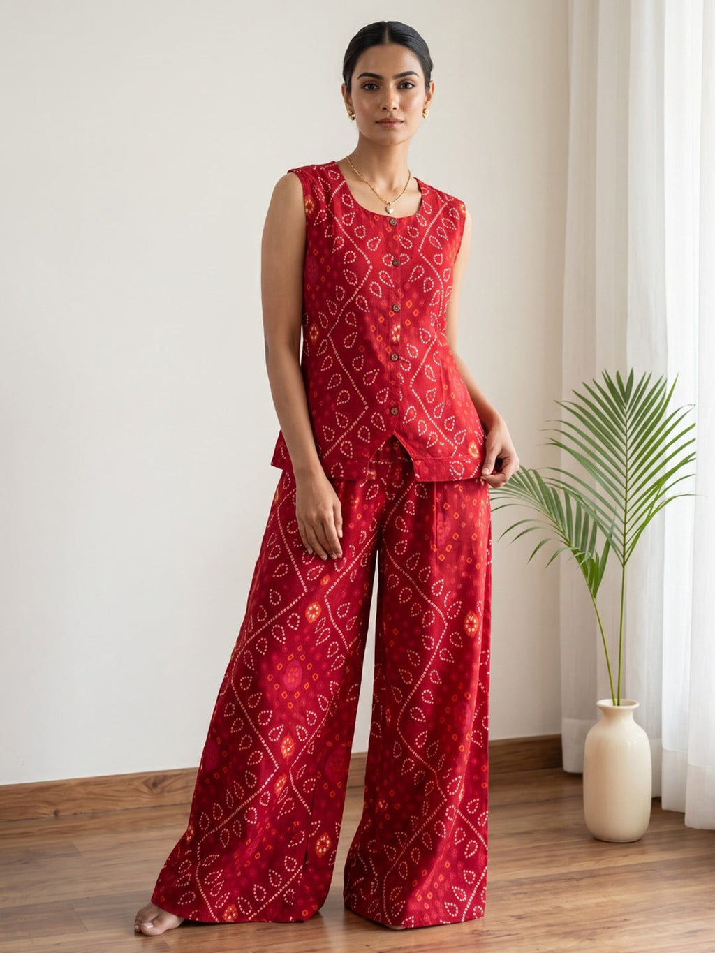 Printed Cotton Blend Kurta Set