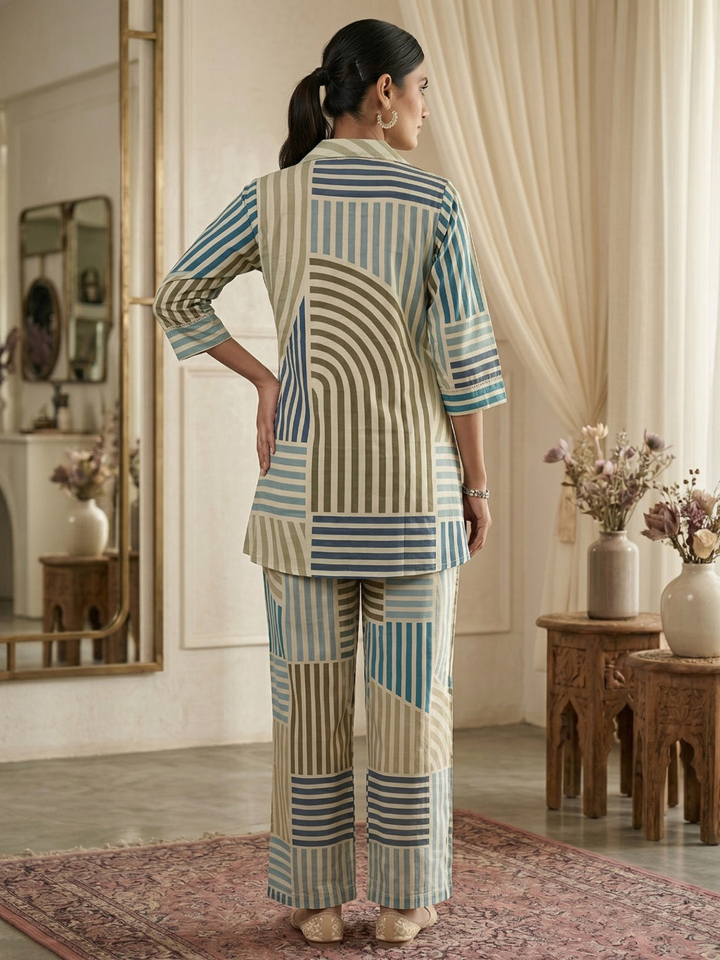 Printed Cotton Blend Kurta Set