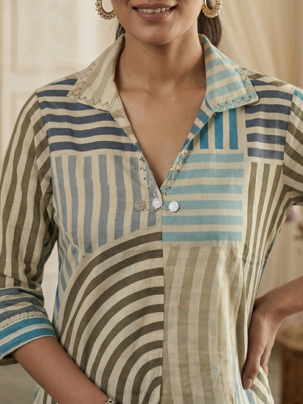 Printed Cotton Blend Kurta Set