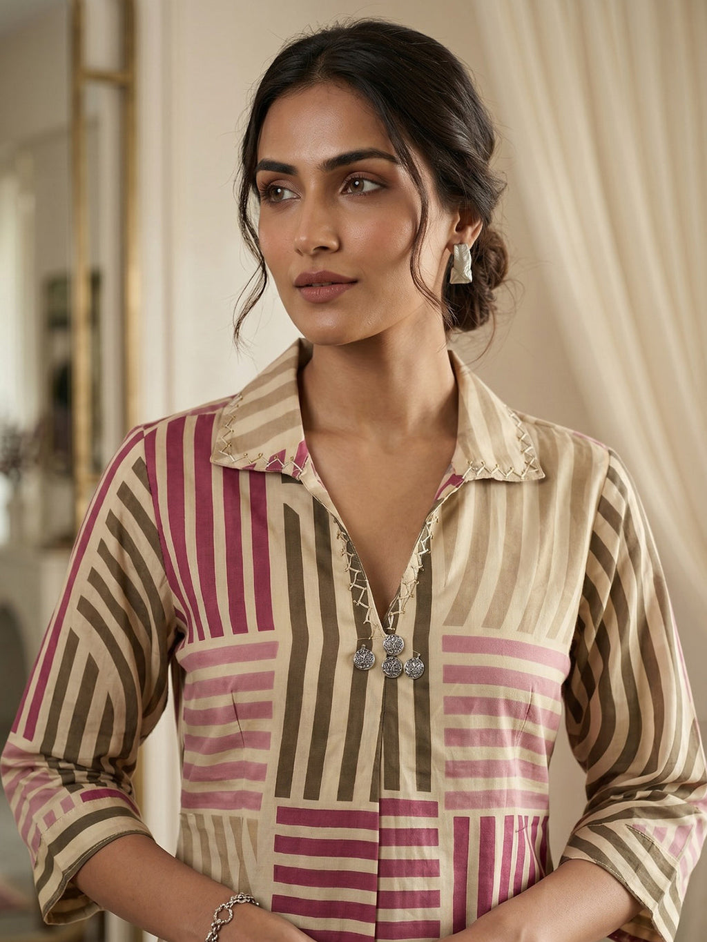 Printed Cotton Blend Kurta Set