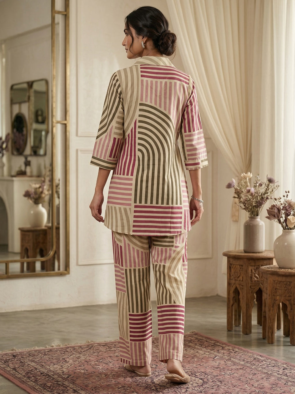 Printed Cotton Blend Kurta Set