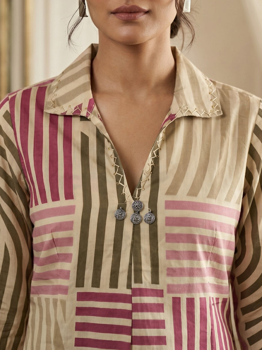 Printed Cotton Blend Kurta Set
