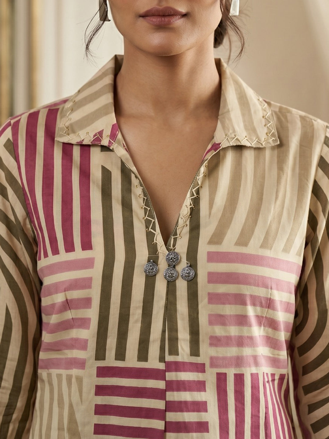 Printed Cotton Blend Kurta Set
