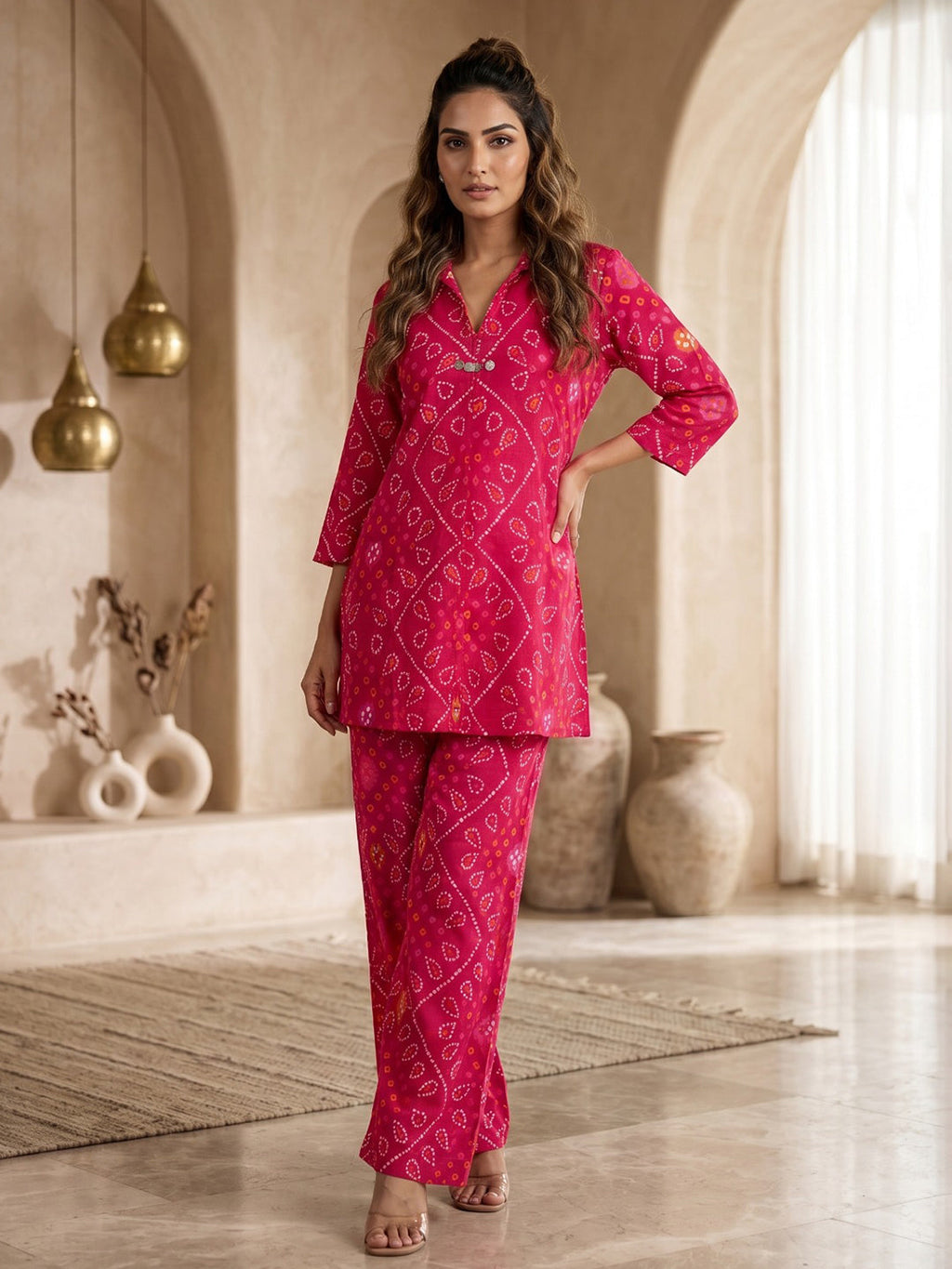 Printed Cotton Blend Kurta Set