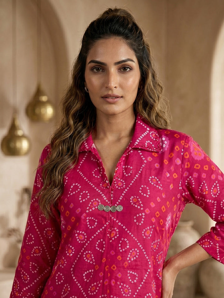 Printed Cotton Blend Kurta Set