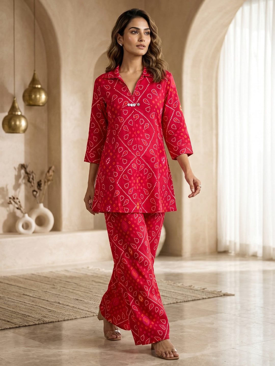 Printed Cotton Blend Kurta Set