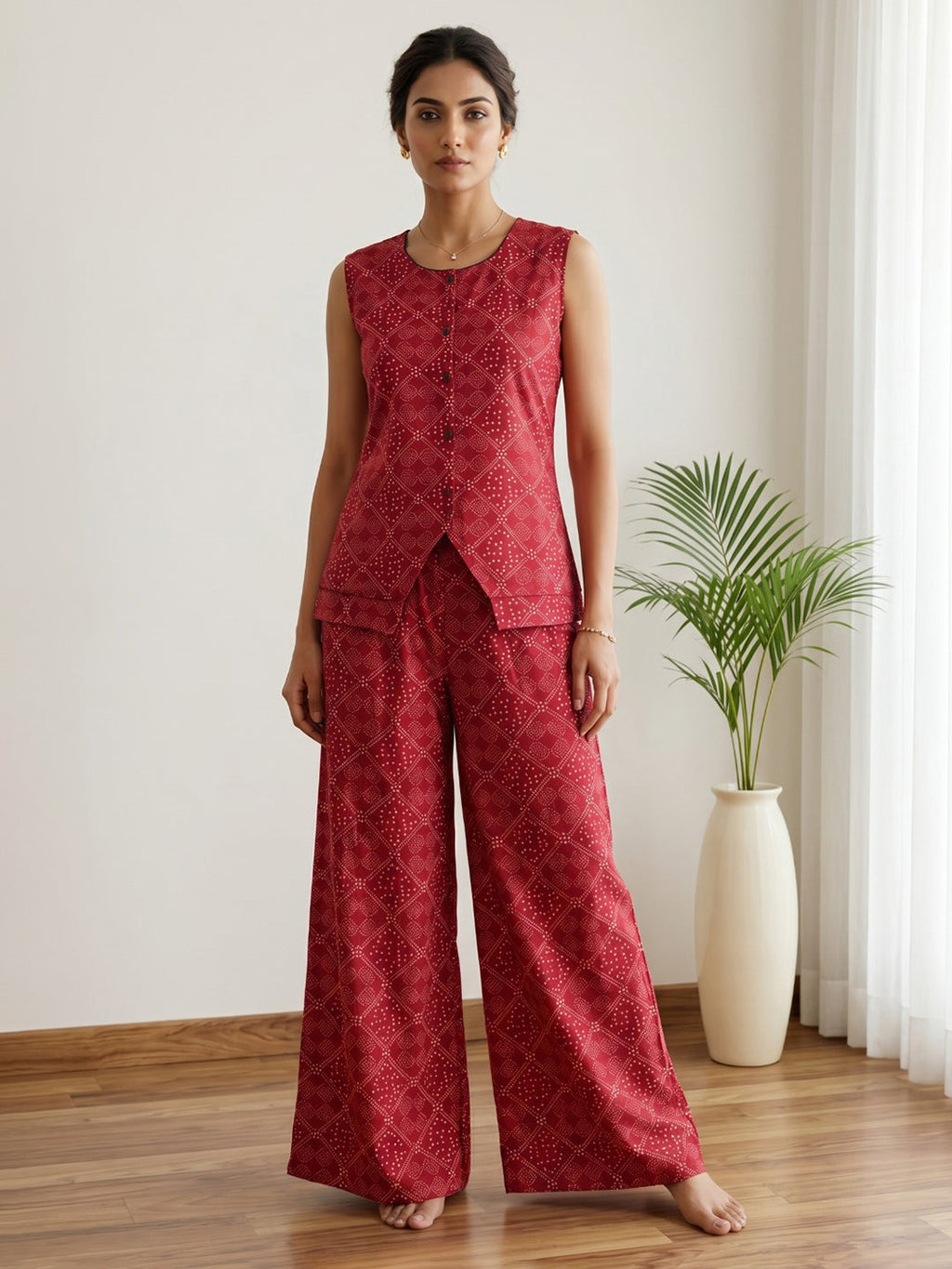 Printed Cotton Blend Kurta Set