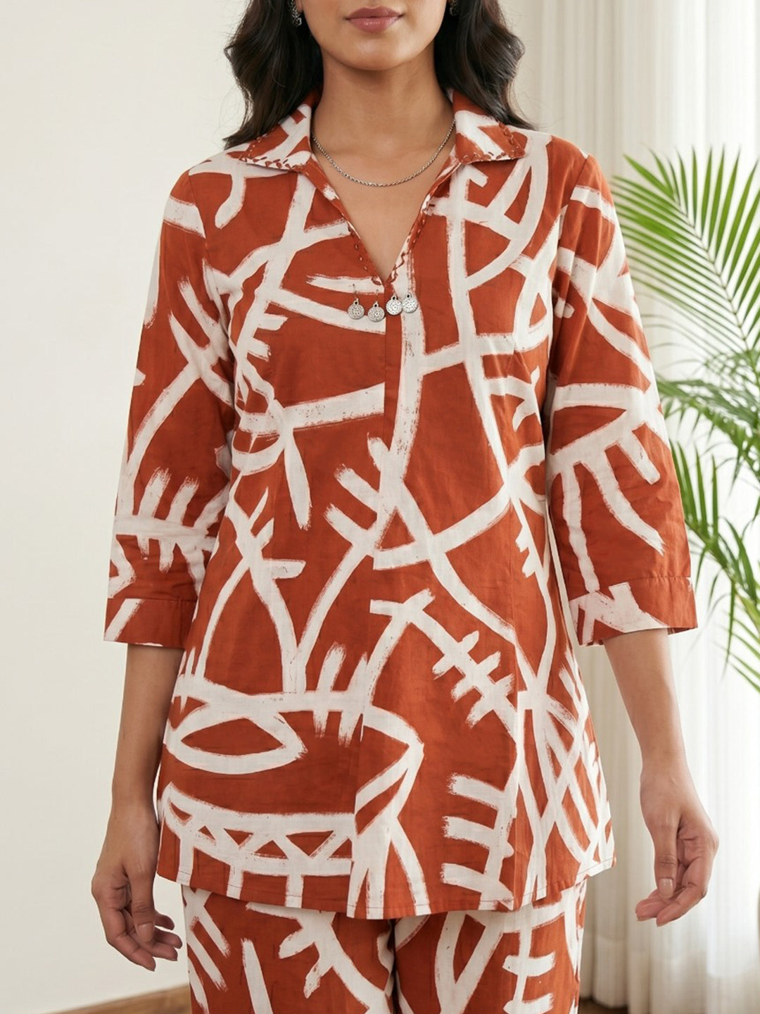 Printed Cotton Blend Kurta Set