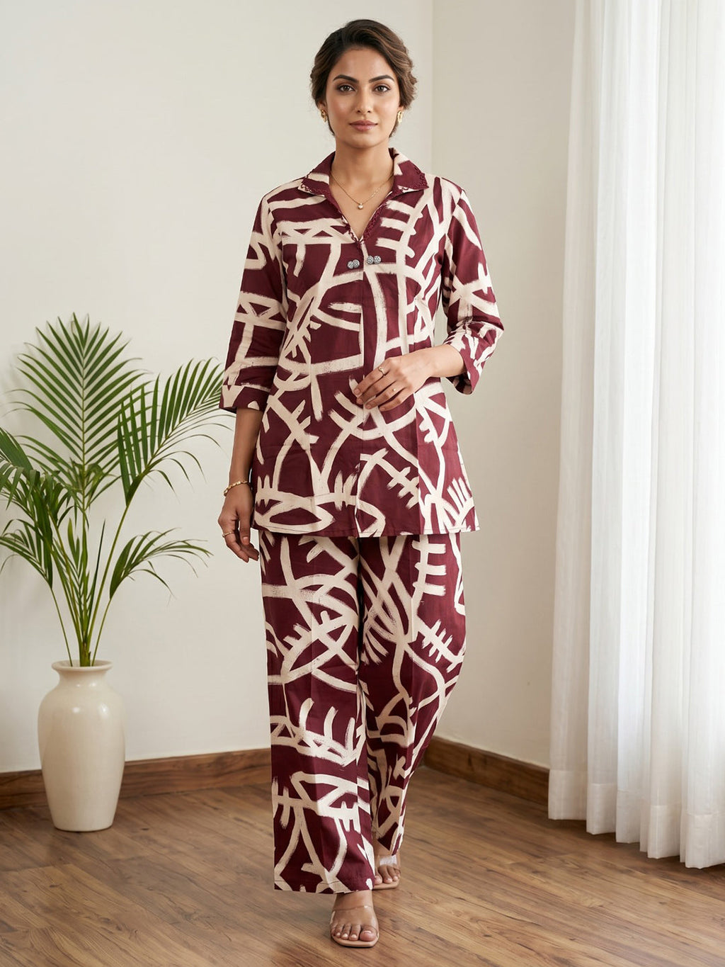 Printed Cotton Blend Kurta Set