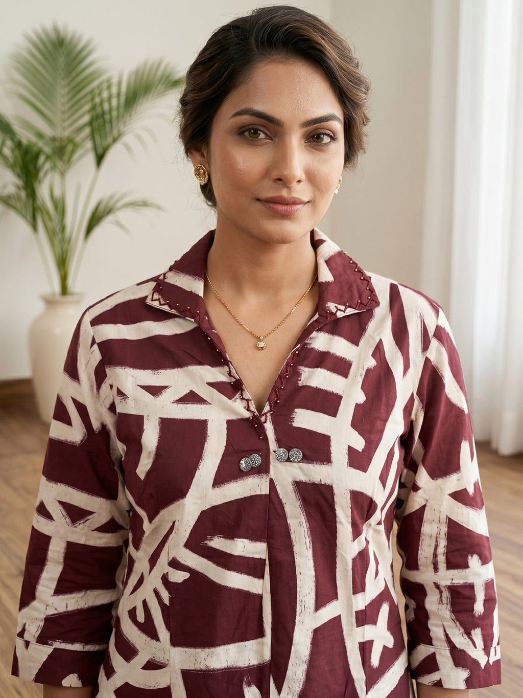 Printed Cotton Blend Kurta Set