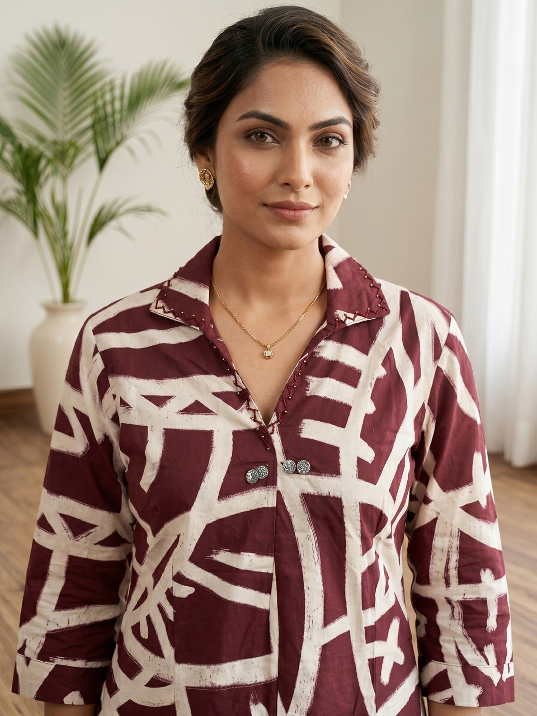 Printed Cotton Blend Kurta Set
