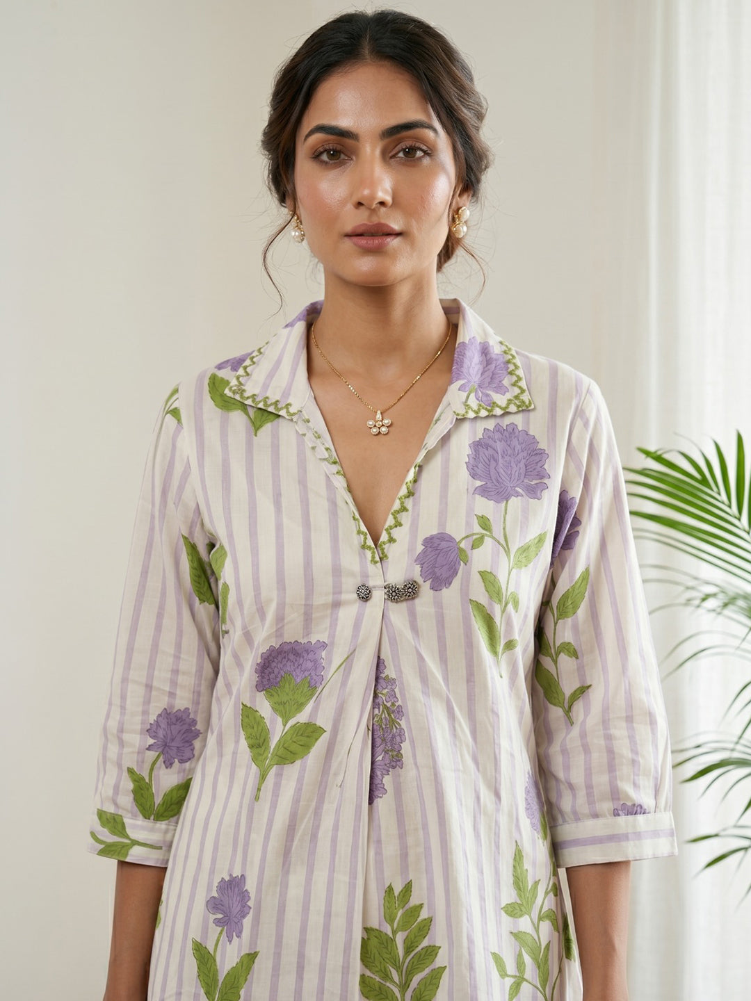 Printed Cotton Blend Kurta Set