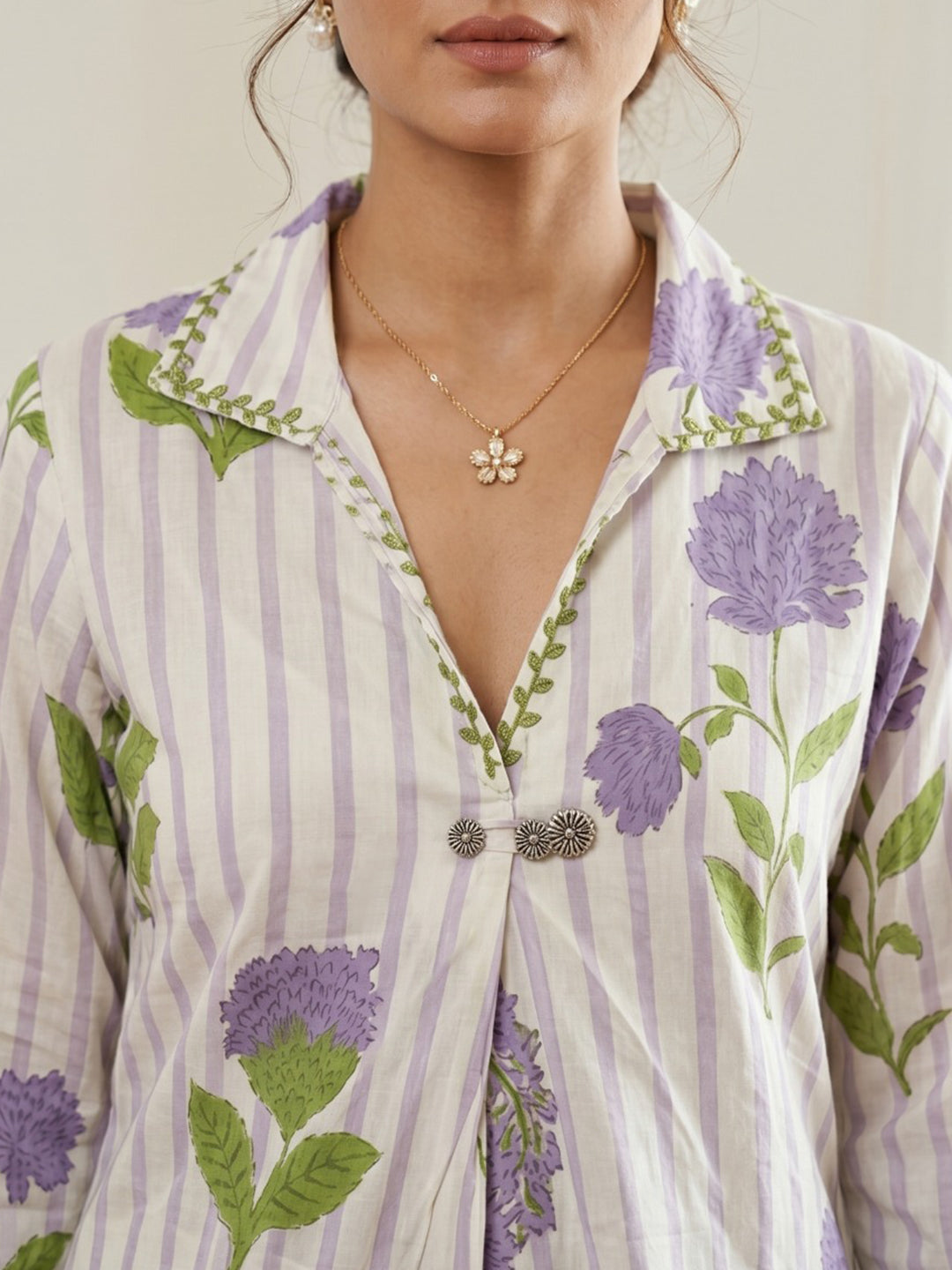 Printed Cotton Blend Kurta Set