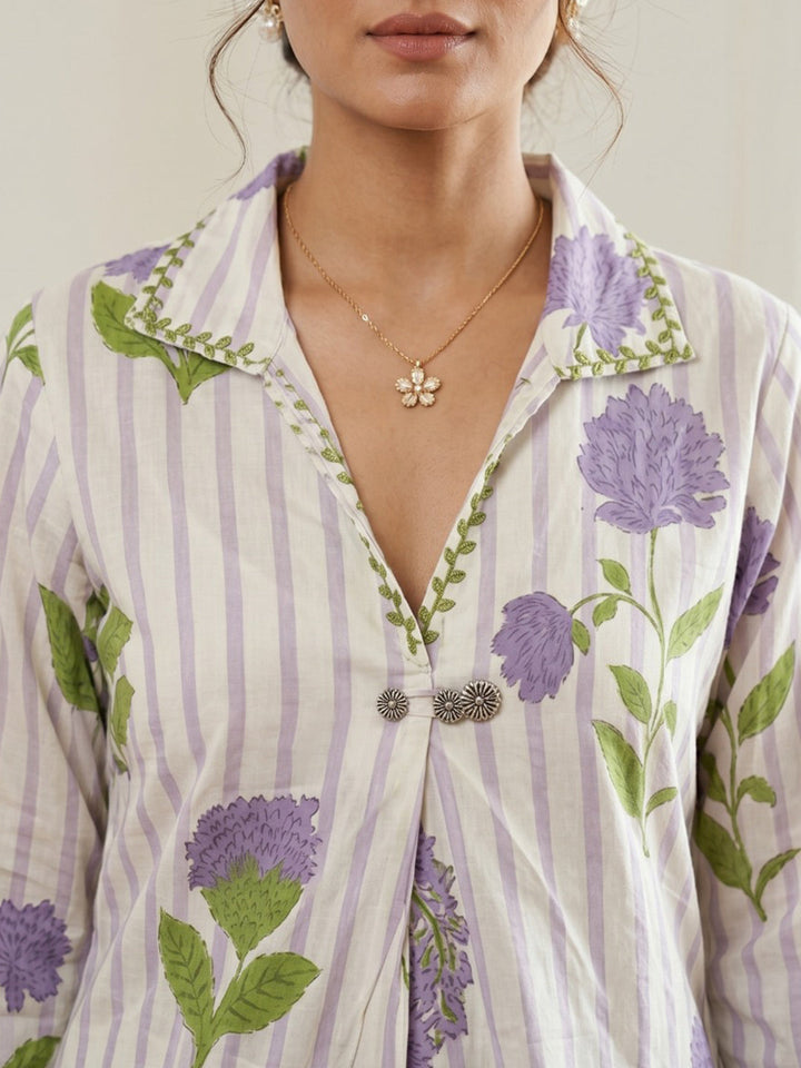 Printed Cotton Blend Kurta Set