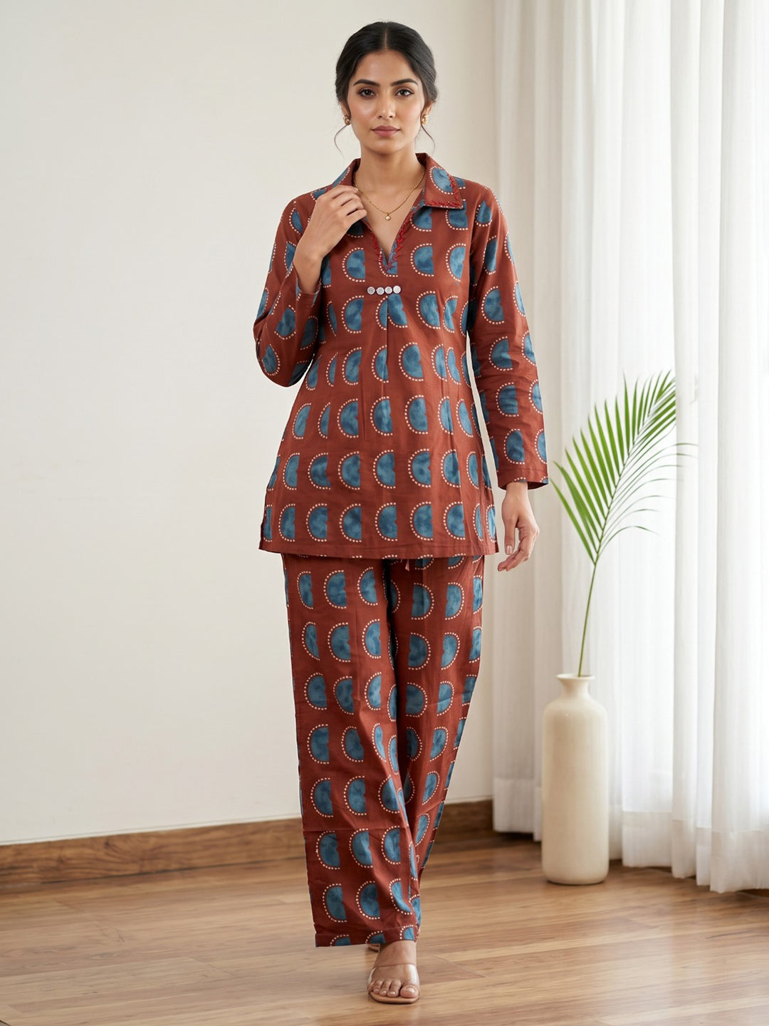 Printed Cotton Blend Kurta Set