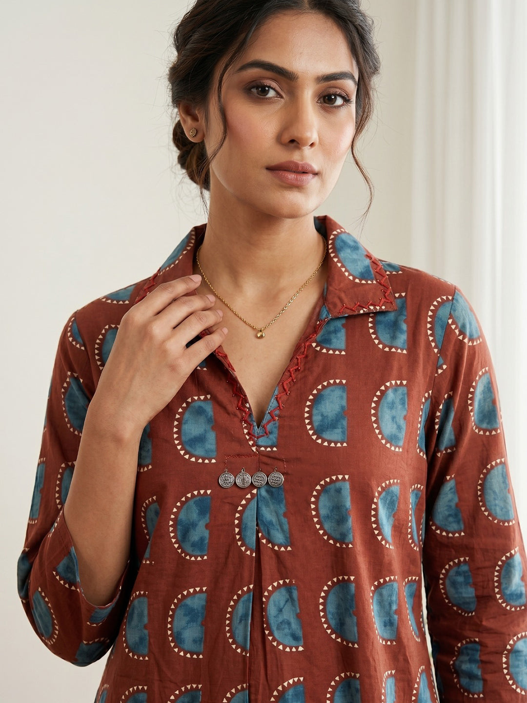 Printed Cotton Blend Kurta Set