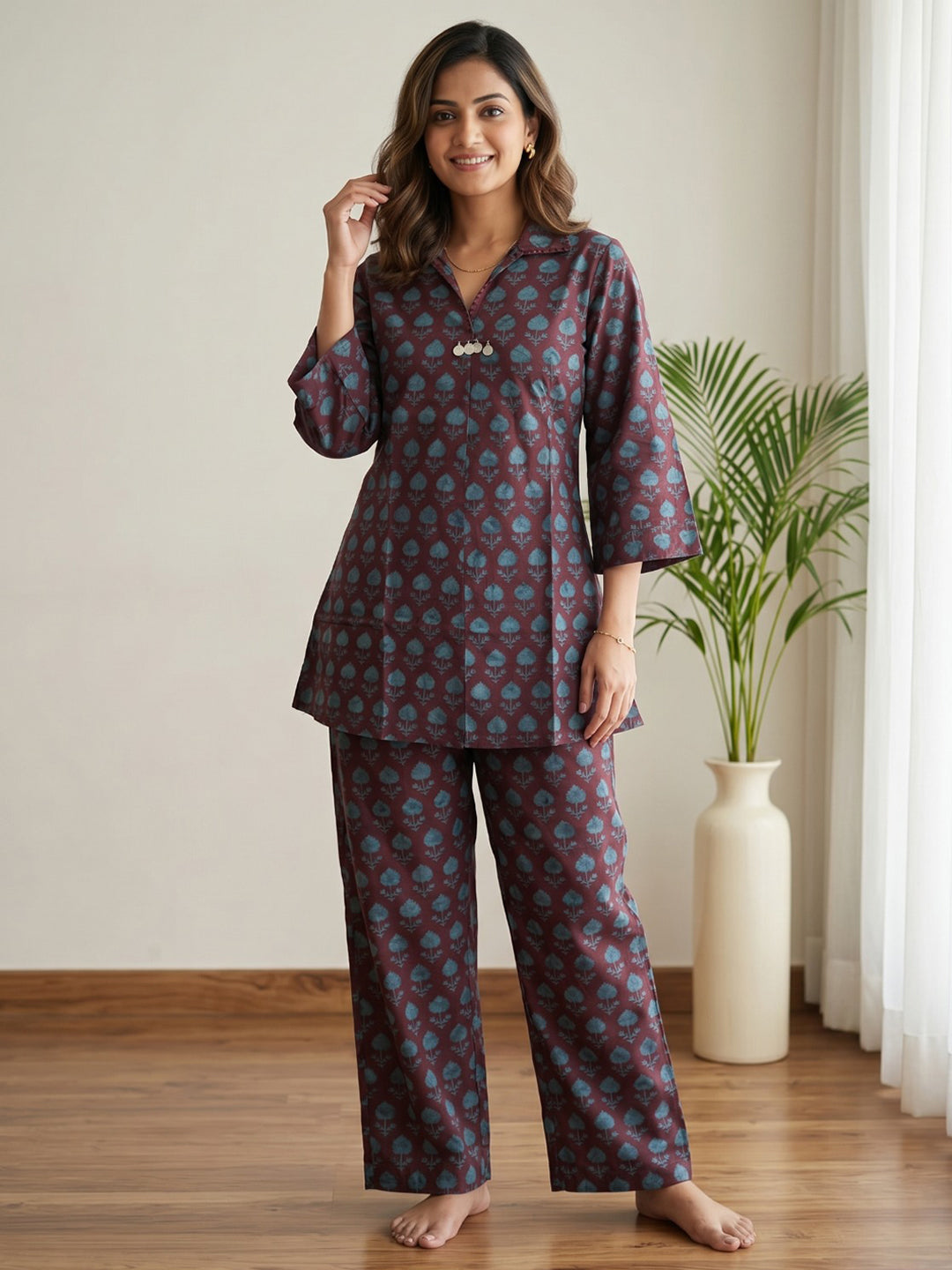 Printed Cotton Blend Kurta Set