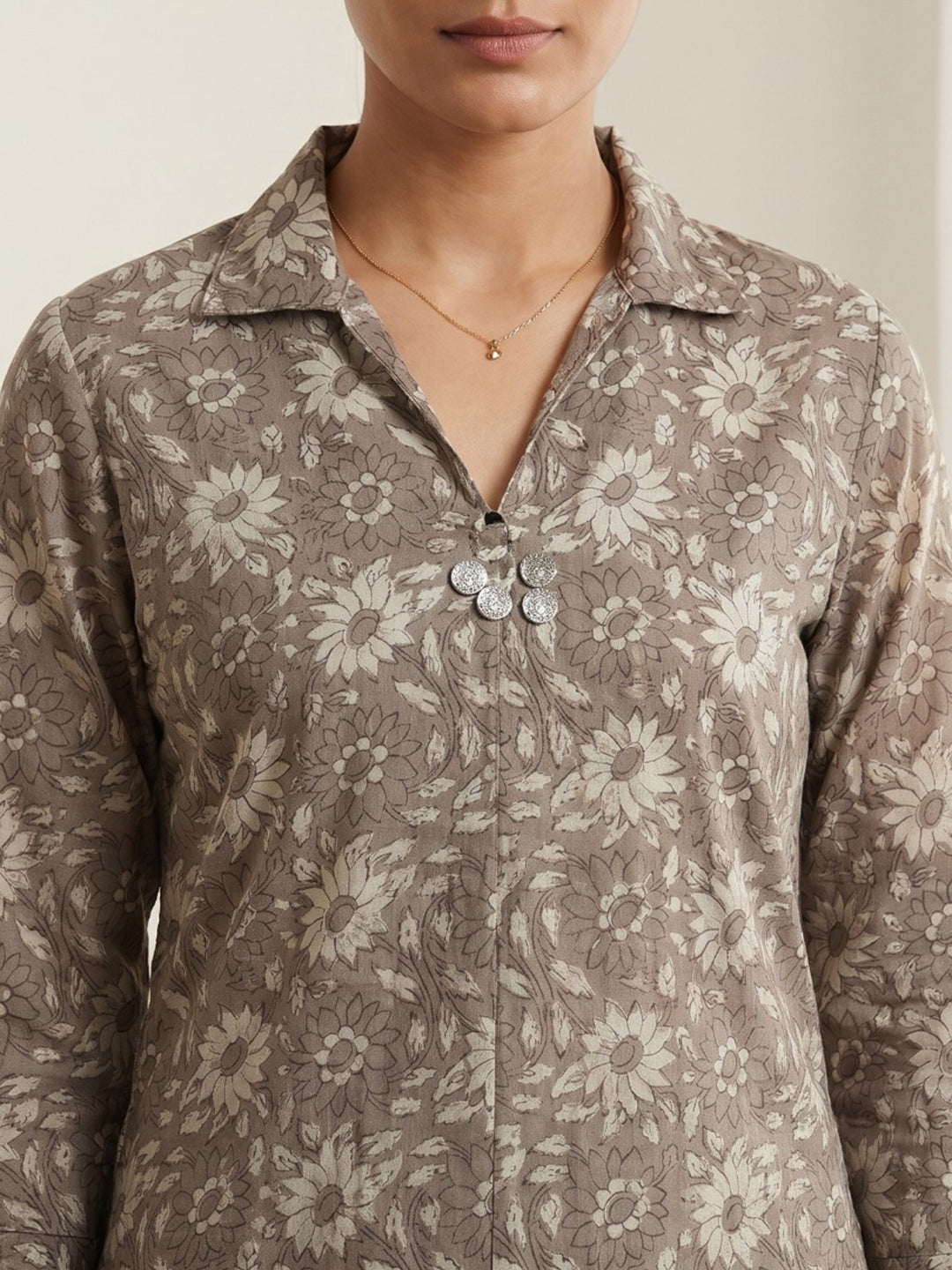 Printed Cotton Blend Kurta Set