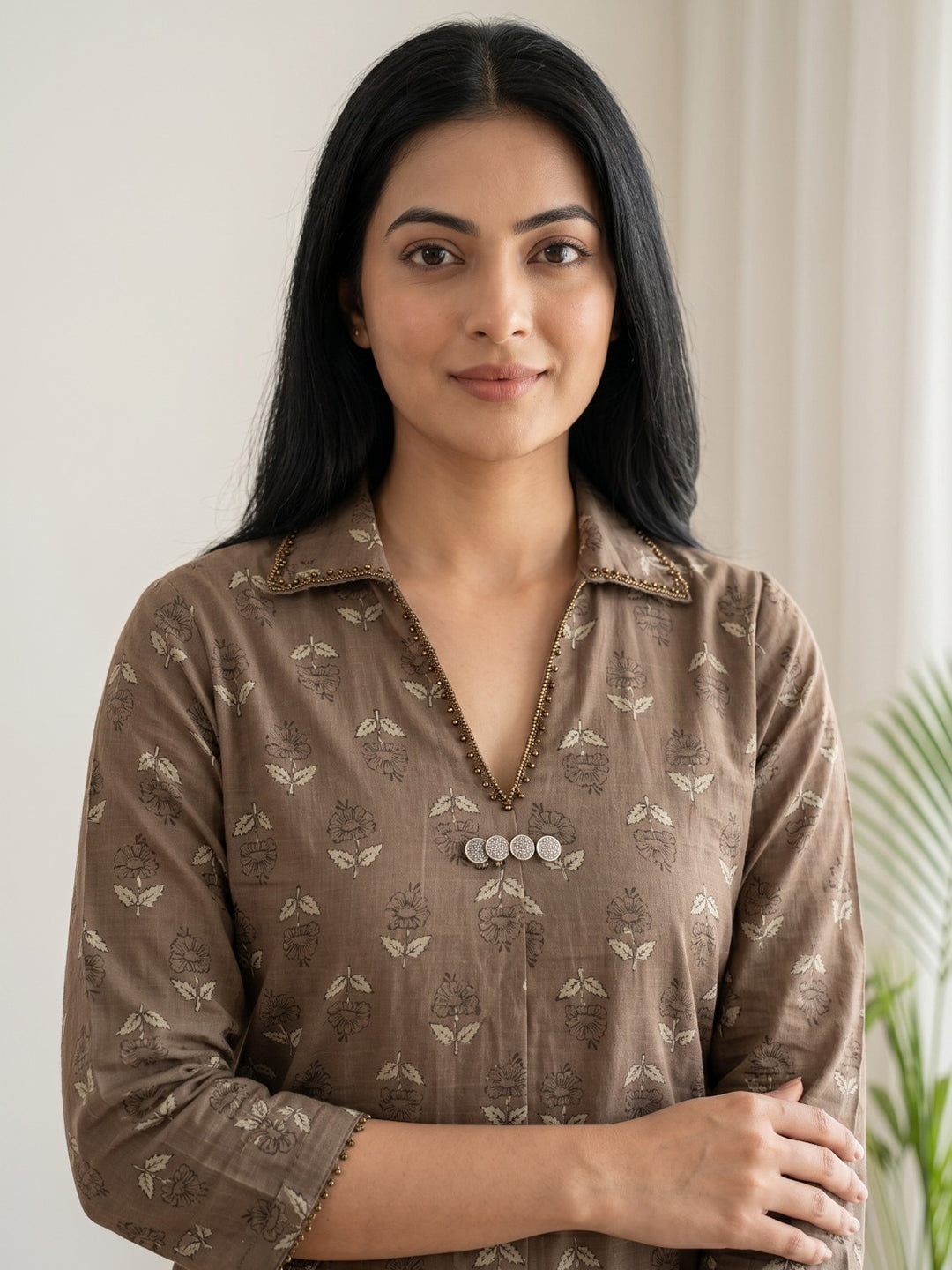 Printed Cotton Blend Kurta Set