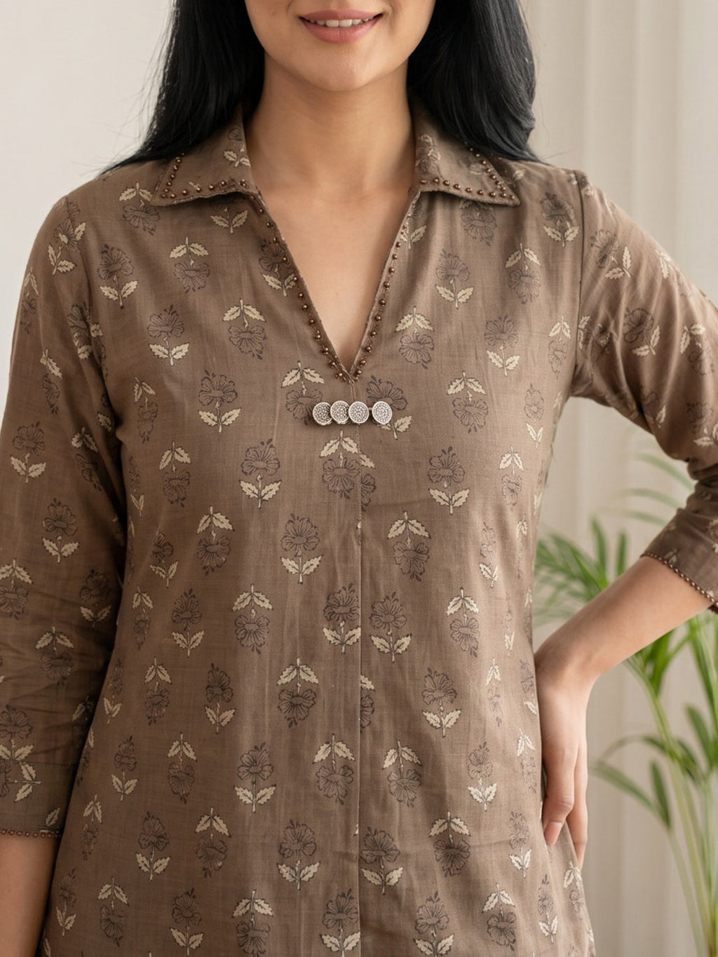 Printed Cotton Blend Kurta Set
