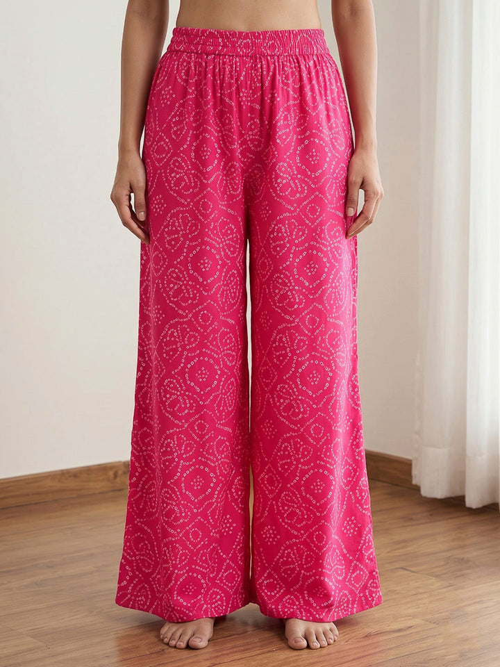 Pink Printed Georgette Kurta Set
