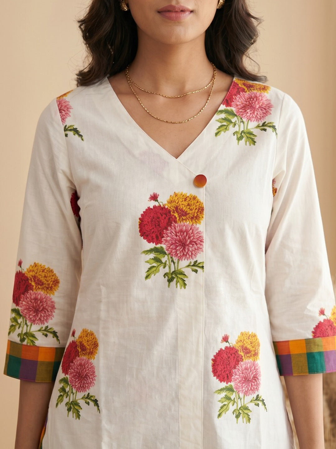 Printed Cotton Blend Kurta Set
