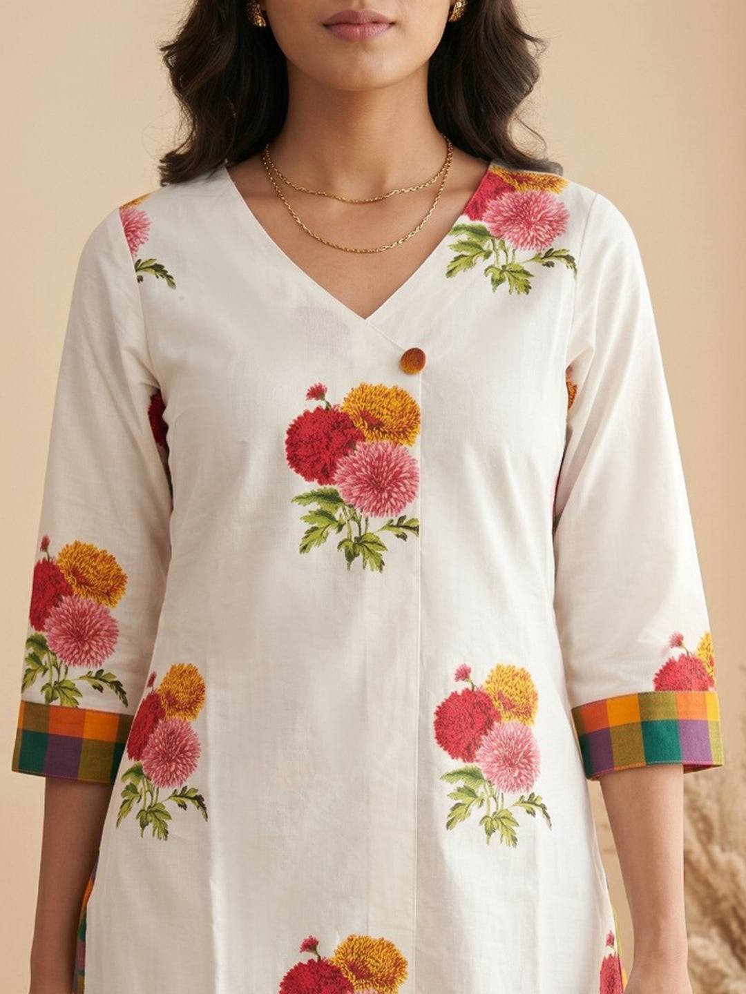 Printed Cotton Blend Kurta Set