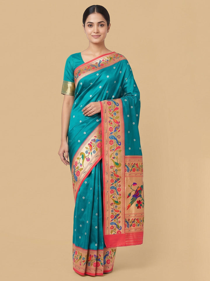 Blue Woven Design Art Silk Saree