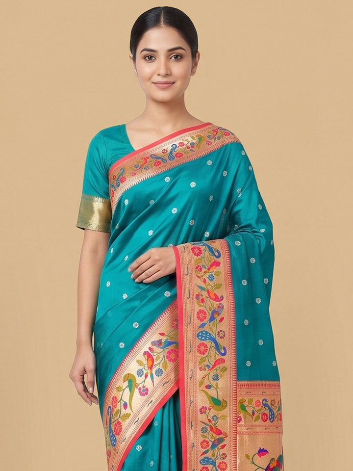 Blue Woven Design Art Silk Saree