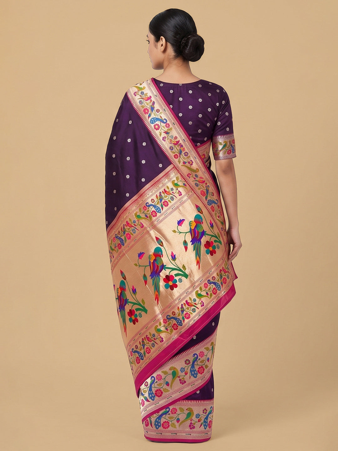 Purple Woven Design Art Silk Saree