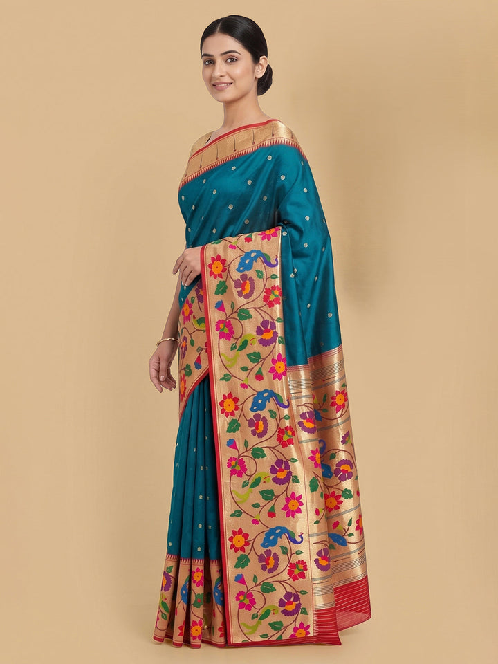 Blue Woven Design Art Silk Saree
