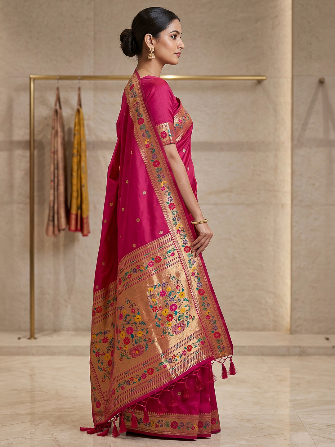 Rani Cotton Blend Woven Saree