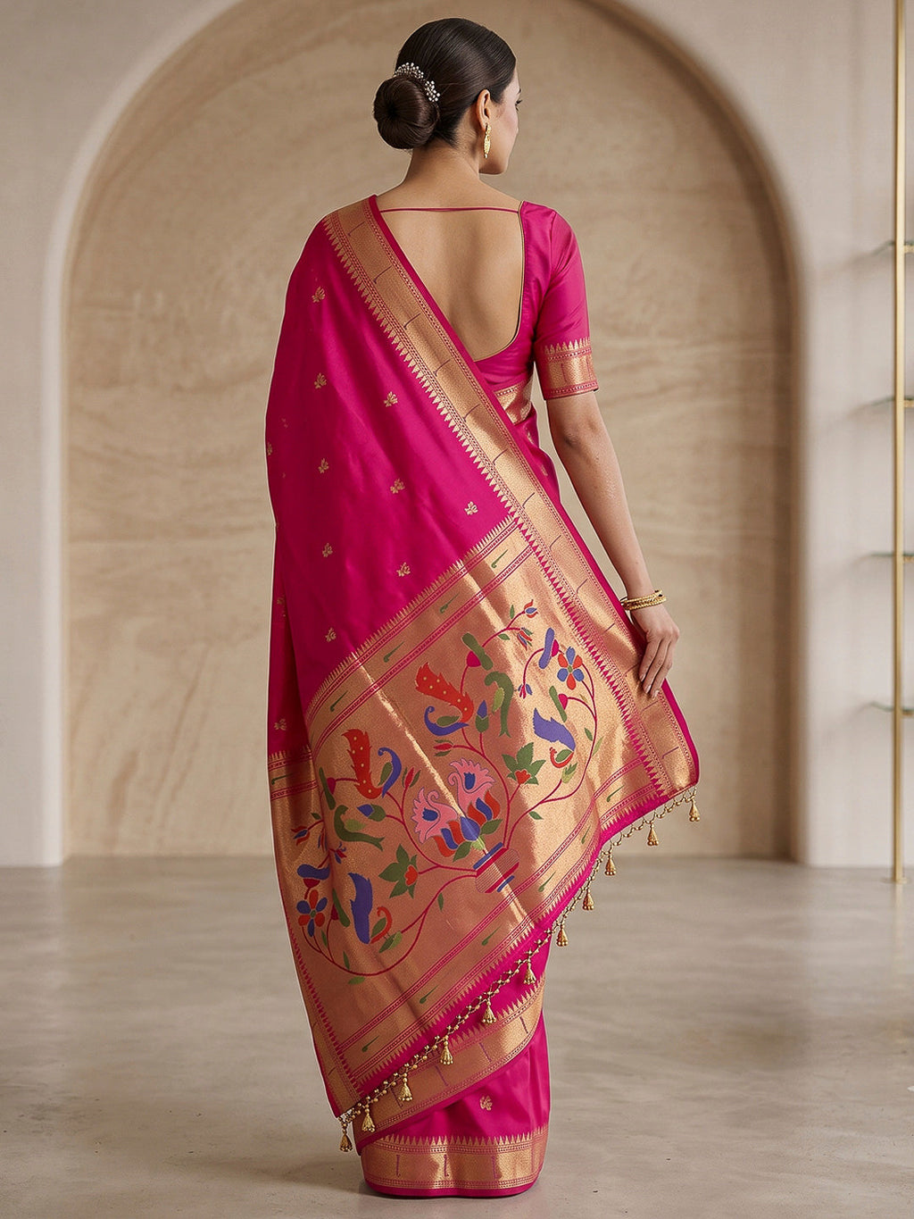 Rani Cotton Blend Woven Saree