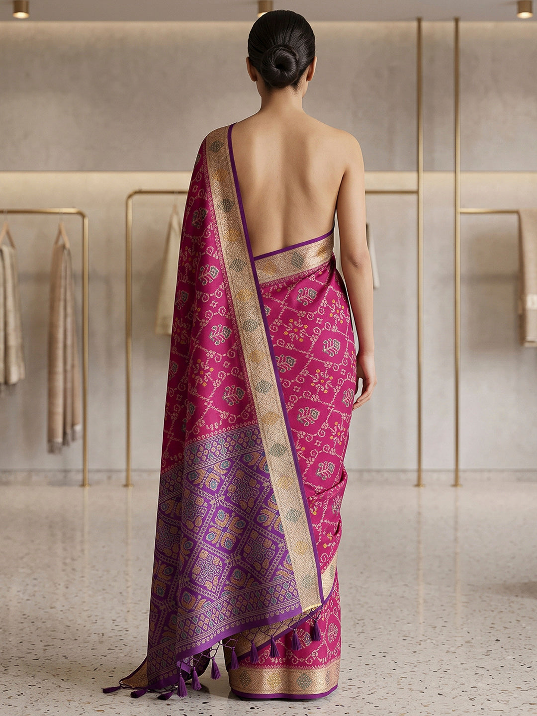 Rani Cotton Blend Woven Saree
