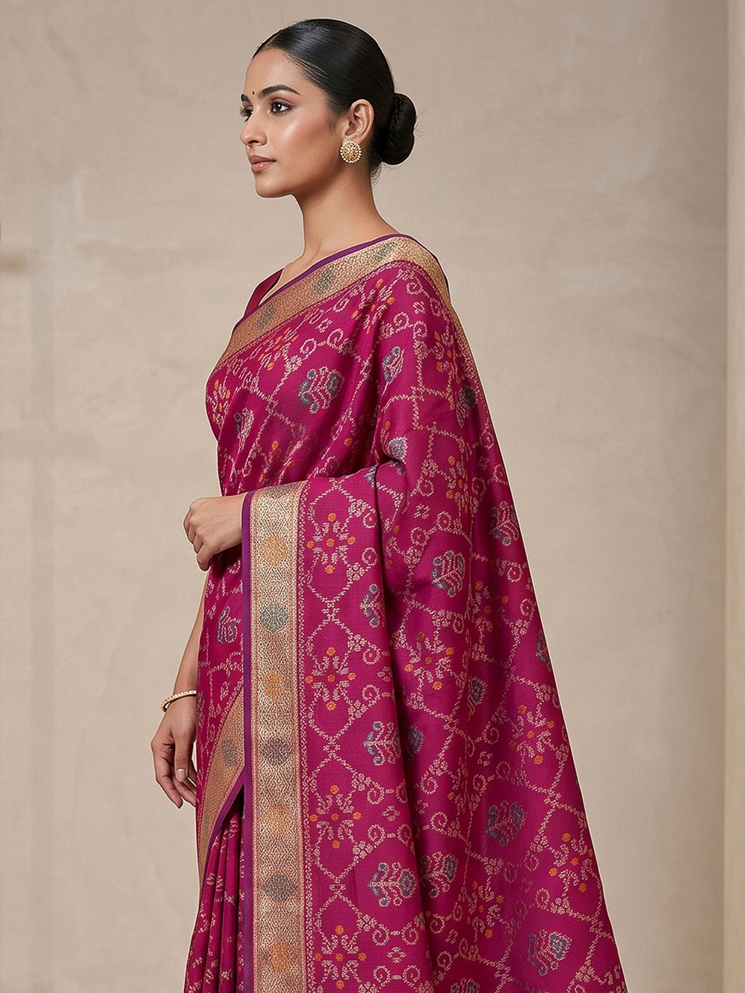 Rani Cotton Blend Woven Saree