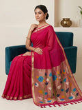 Rani Cotton Blend Woven Saree