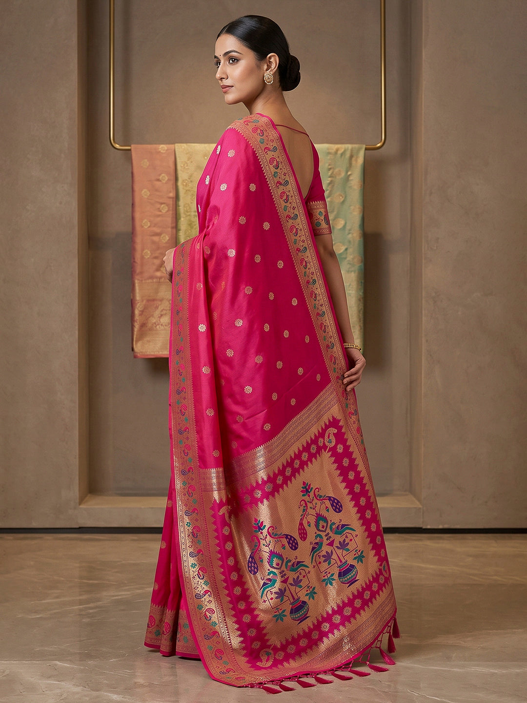 Rani Cotton Blend Woven Saree