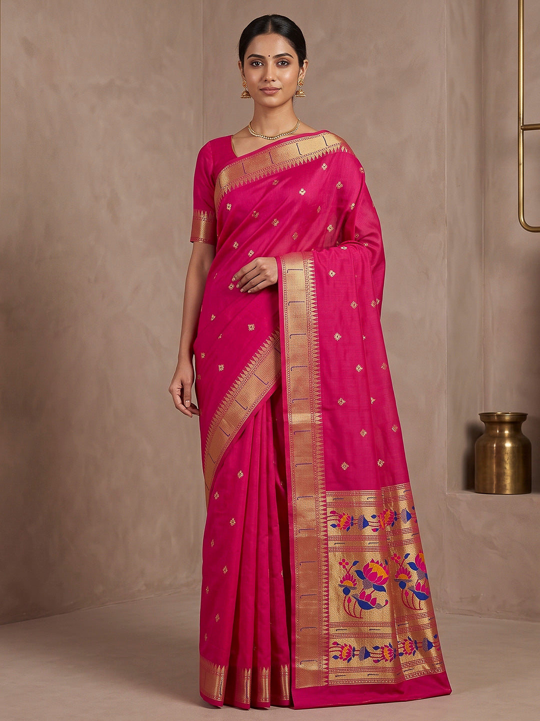Rani Cotton Blend Woven Saree