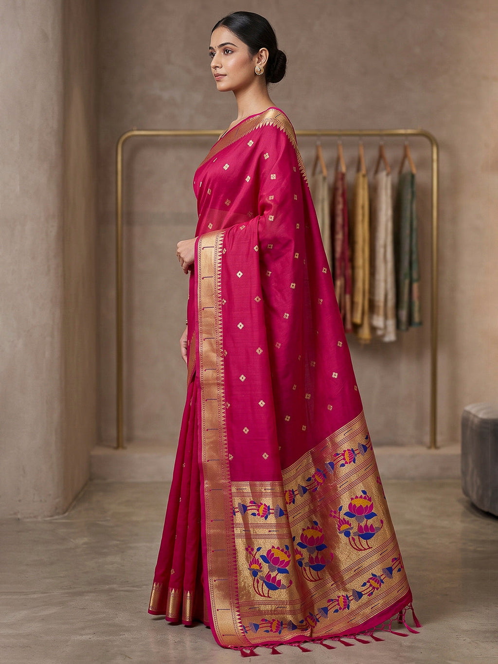 Rani Cotton Blend Woven Saree