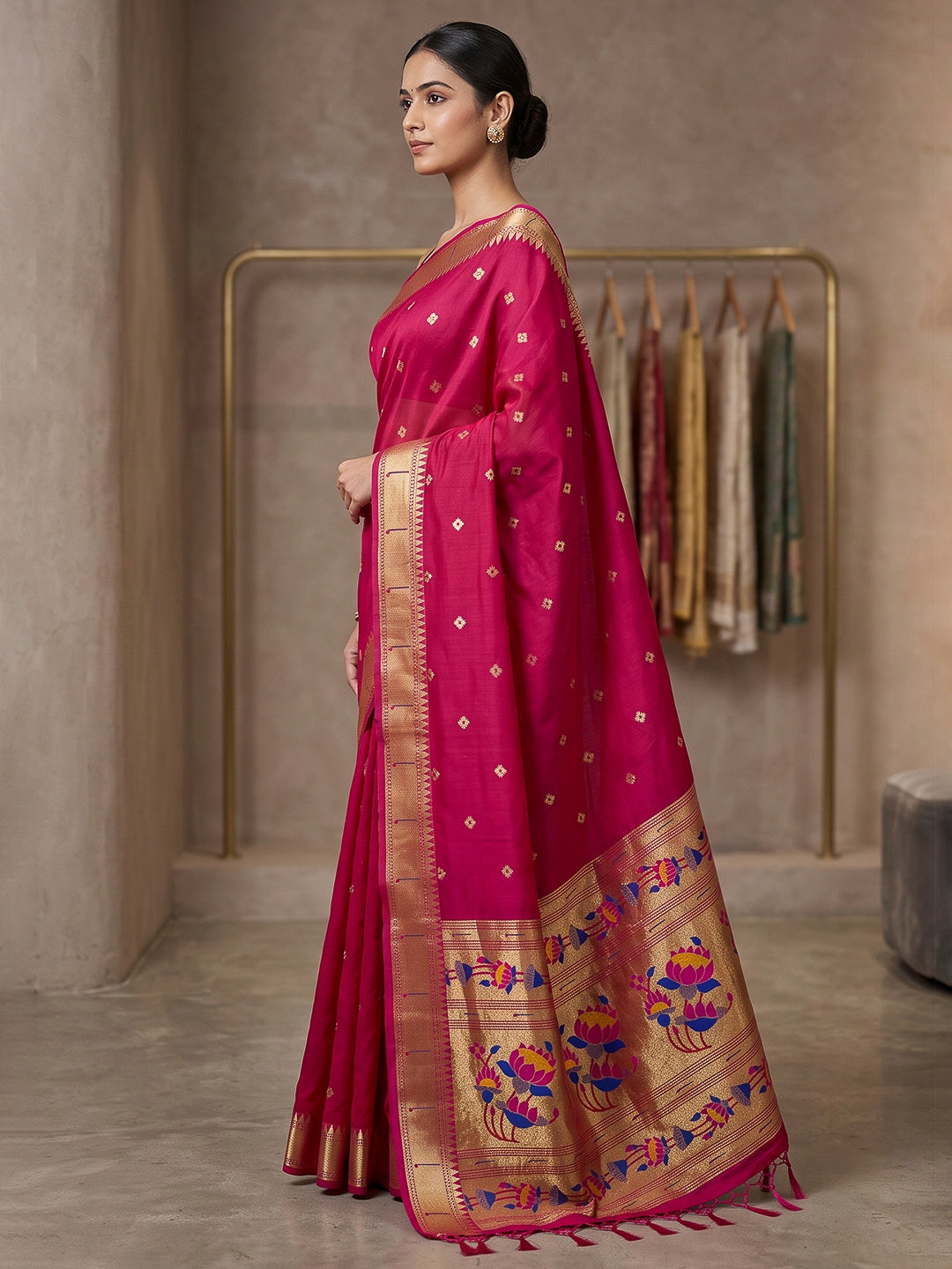 Rani Cotton Blend Woven Saree
