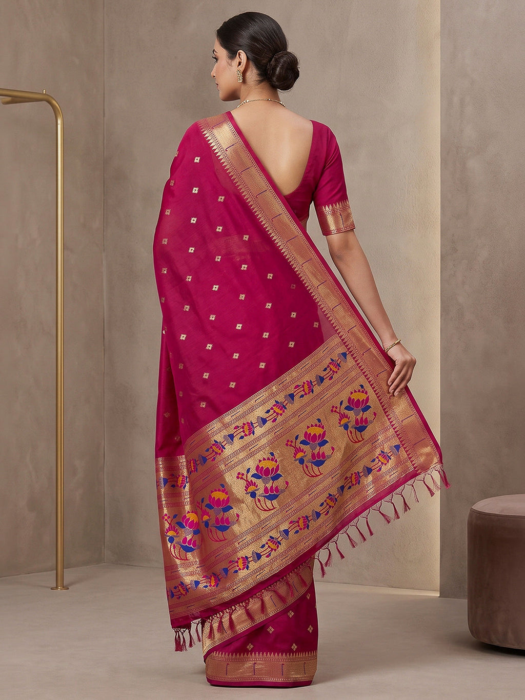 Rani Cotton Blend Woven Saree