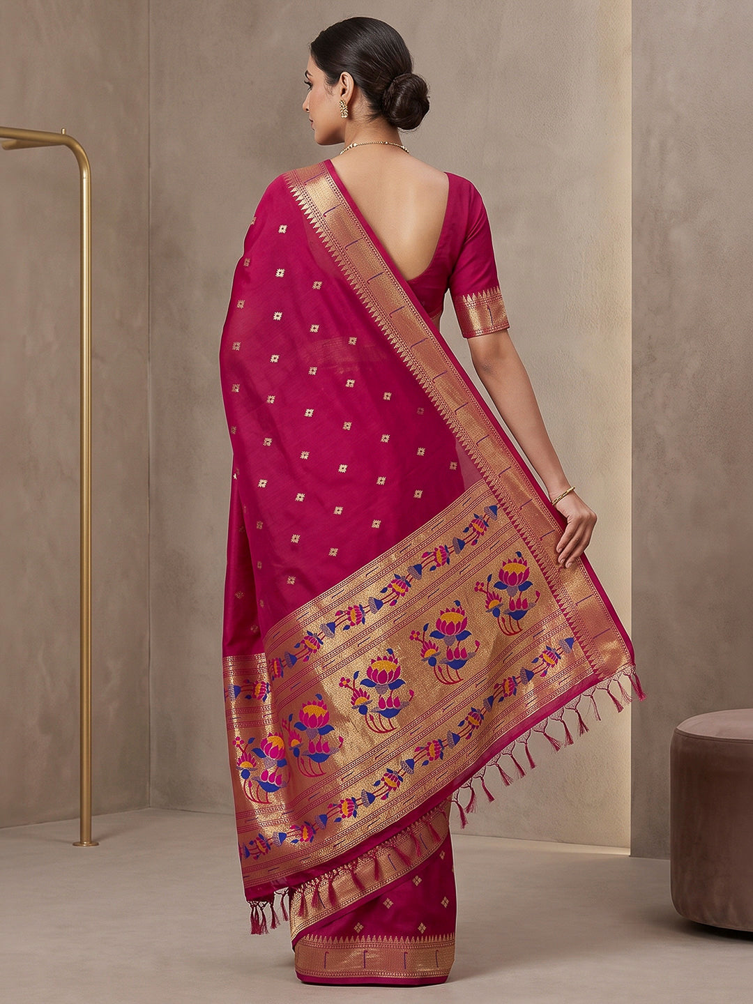 Rani Cotton Blend Woven Saree