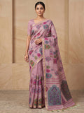 Lavender Cotton Blend Woven Saree