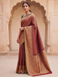 Red Woven Design Art Silk Kanjivaram Saree